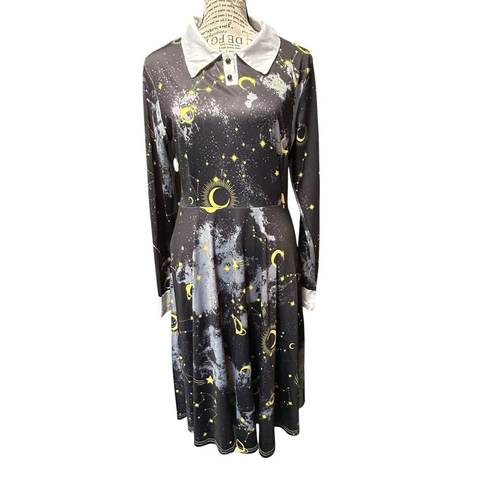 Cosmic Space Stars Dress SIZE M Whimsical Fairy Crossplay Gothic Zodiac